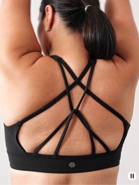 Athleta NWT Solace Black Strappy Sports Bra Size S D/DD Cup